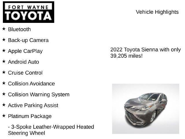 2022 Toyota Sienna Platinum 7 Passenger