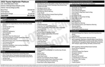 2022 Toyota Highlander Platinum