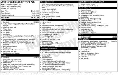 2021 Toyota Highlander Hybrid XLE