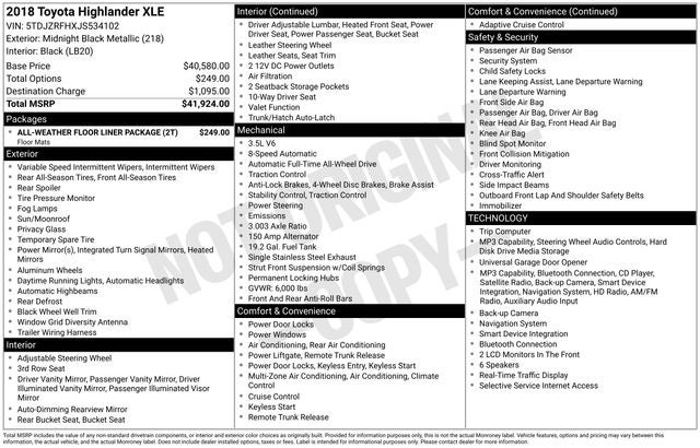 2018 Toyota Highlander XLE