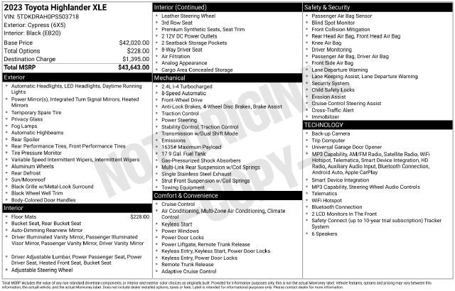 2023 Toyota Highlander XLE