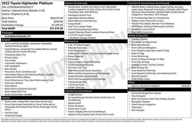 2023 Toyota Highlander Platinum