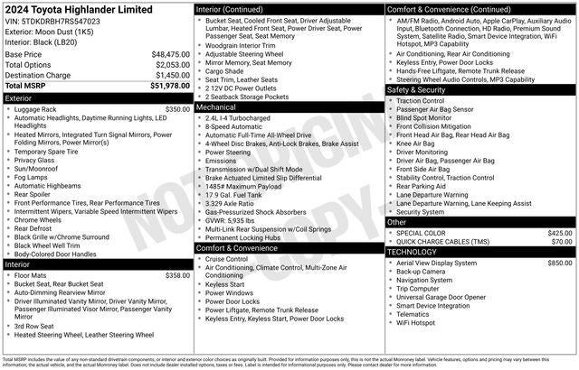 2024 Toyota Highlander Limited