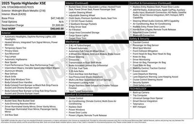 2025 Toyota Highlander XSE