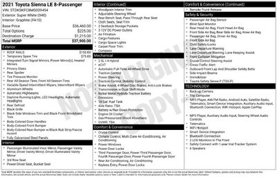 2021 Toyota Sienna LE 8 Passenger