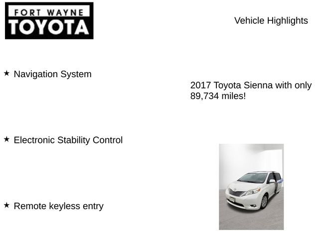 2017 Toyota Sienna XLE Premium 8 Passenger