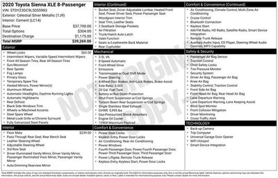 2020 Toyota Sienna XLE 8 Passenger