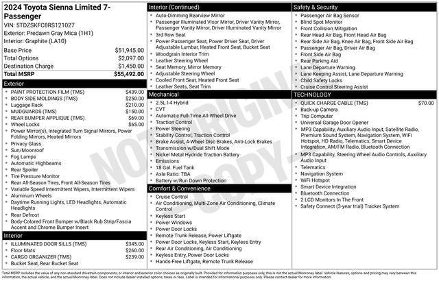 2024 Toyota Sienna Limited 7 Passenger