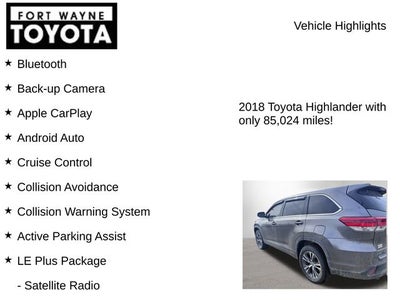 2018 Toyota Highlander LE Plus