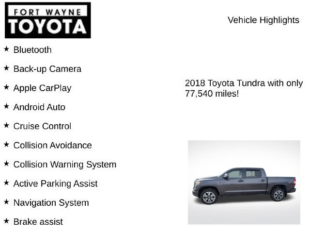2018 Toyota Tundra Platinum 5.7L V8