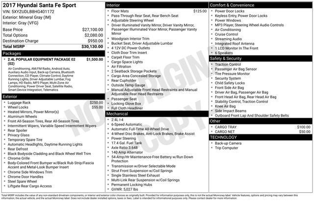 2017 Hyundai Santa Fe Sport 2.4 Base