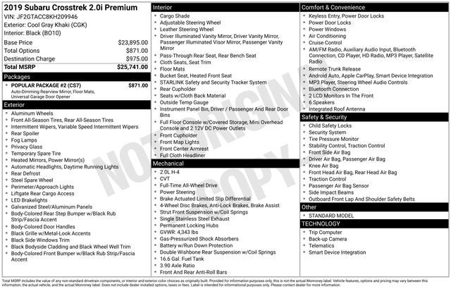 2019 Subaru Crosstrek 2.0i Premium