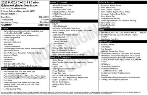 2025 Mazda Mazda CX-5 2.5 S Carbon Edition