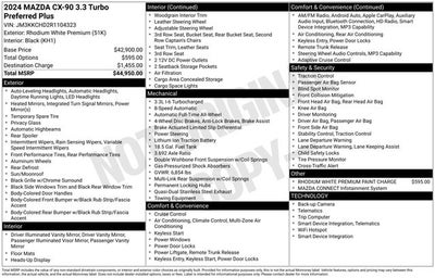 2024 Mazda Mazda CX-90 3.3 Turbo Preferred Plus
