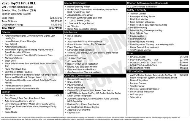 2025 Toyota Prius XLE