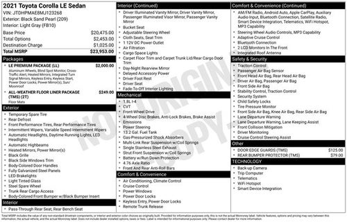 2021 Toyota Corolla LE