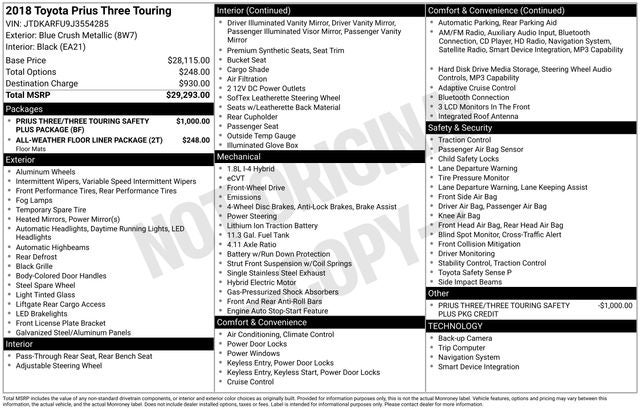 2018 Toyota Prius Three Touring