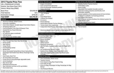 2012 Toyota Prius One