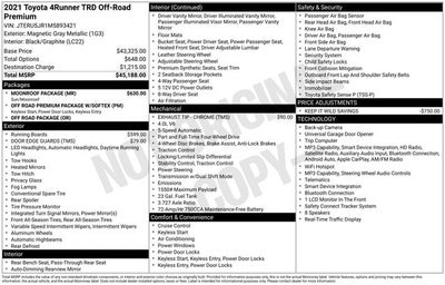 2021 Toyota 4Runner TRD Off-Road Premium