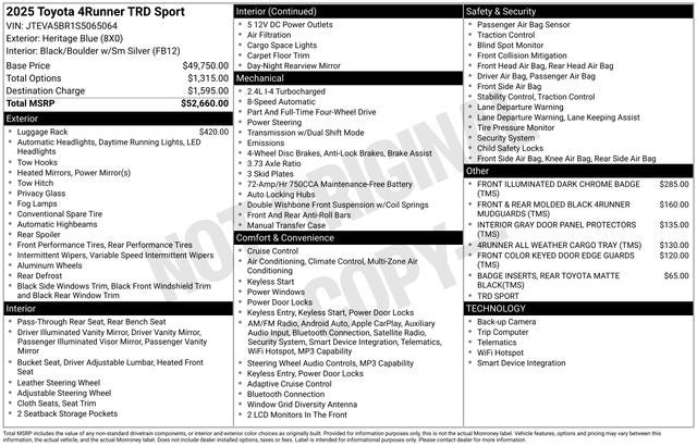 2025 Toyota 4Runner TRD Sport