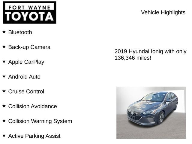2019 Hyundai Ioniq Hybrid Blue