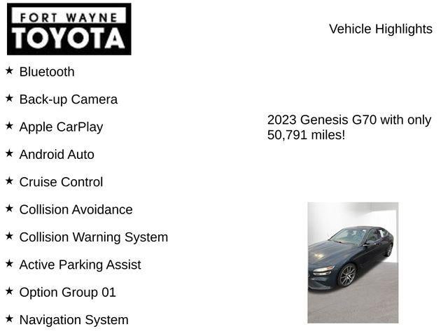 2023 Genesis G70 2.0T