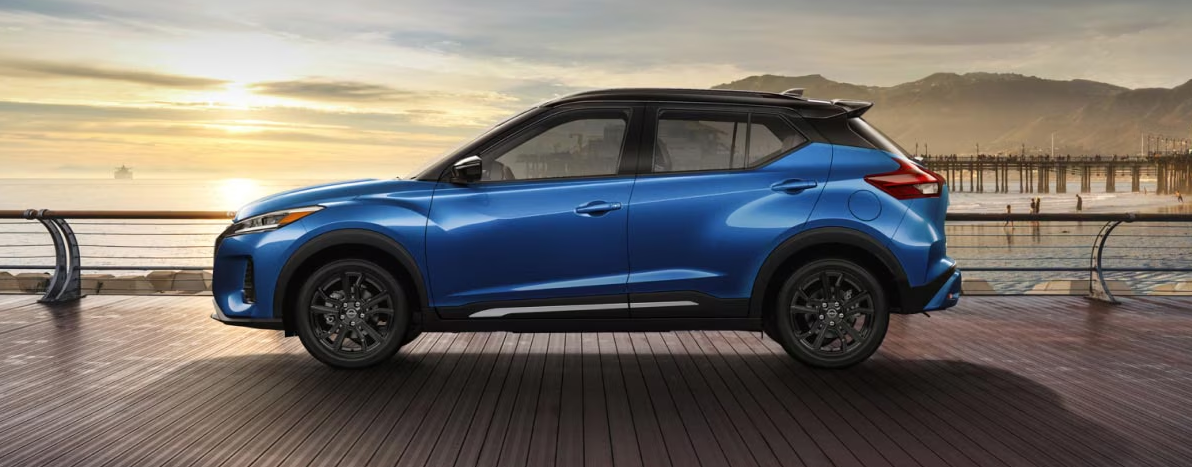 A Nissan Kicks on a boardwalk