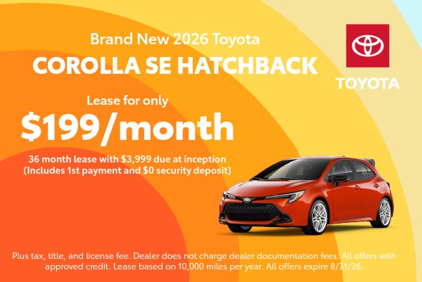 Brand New 2026 Toyota Corolla Hatchback SE