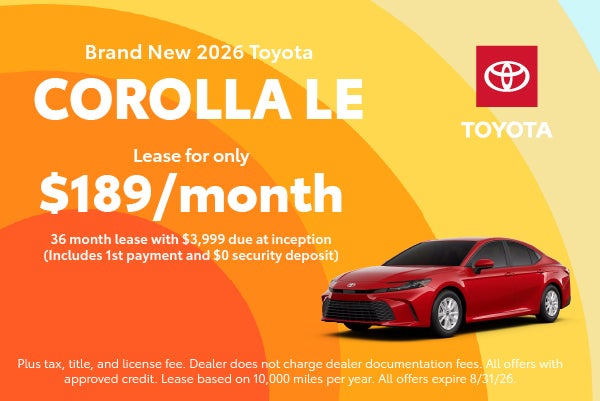 Brand New 2026 Toyota Corolla LE