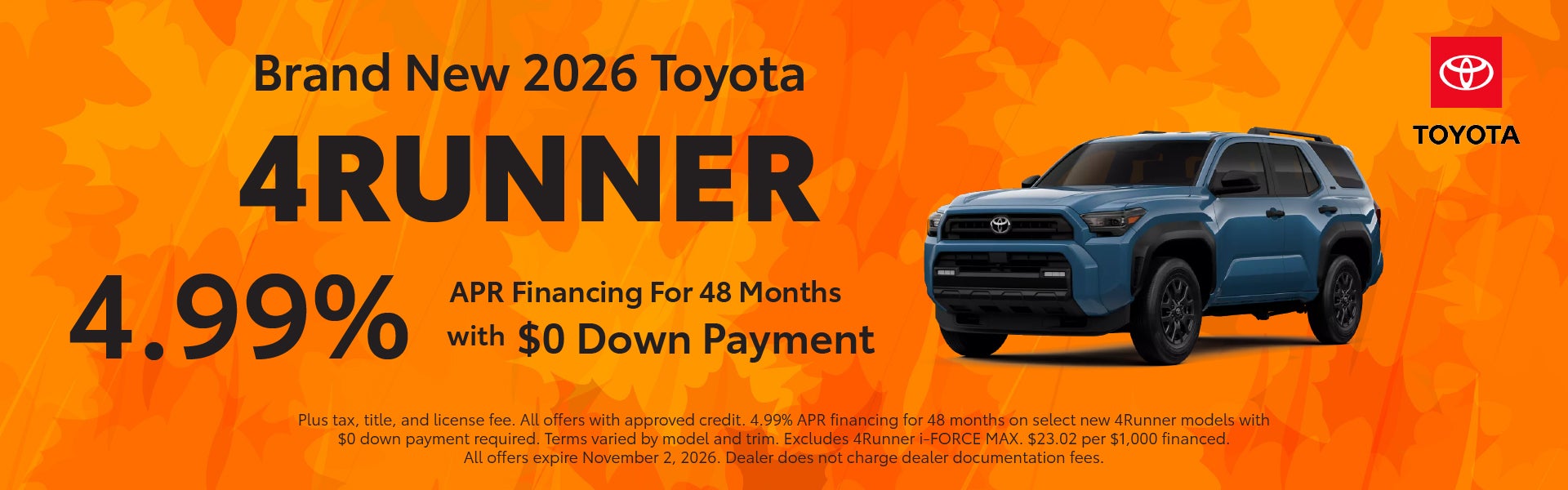Brand New 2026 Toyota 4Runner