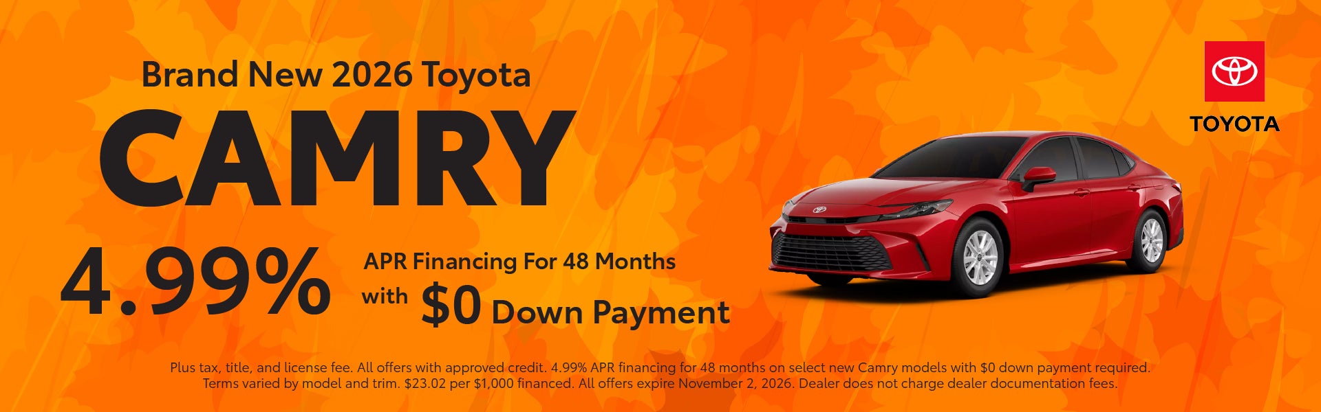 Brand New 2026 Toyota Camry