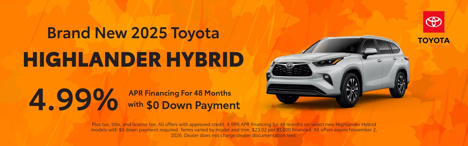 Brand New 2026 Toyota Highlander