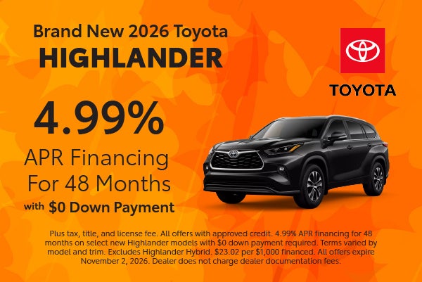 Brand New 2026 Toyota Highlander