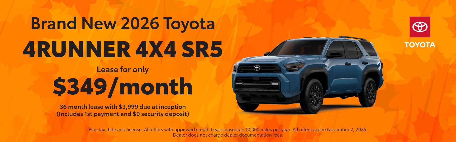 Brand New 2026 Toyota 4Runner SR5