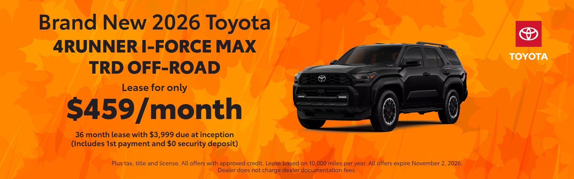 Brand New 2026 Toyota 4Runner i-FORCE MAX TRD Off-Road