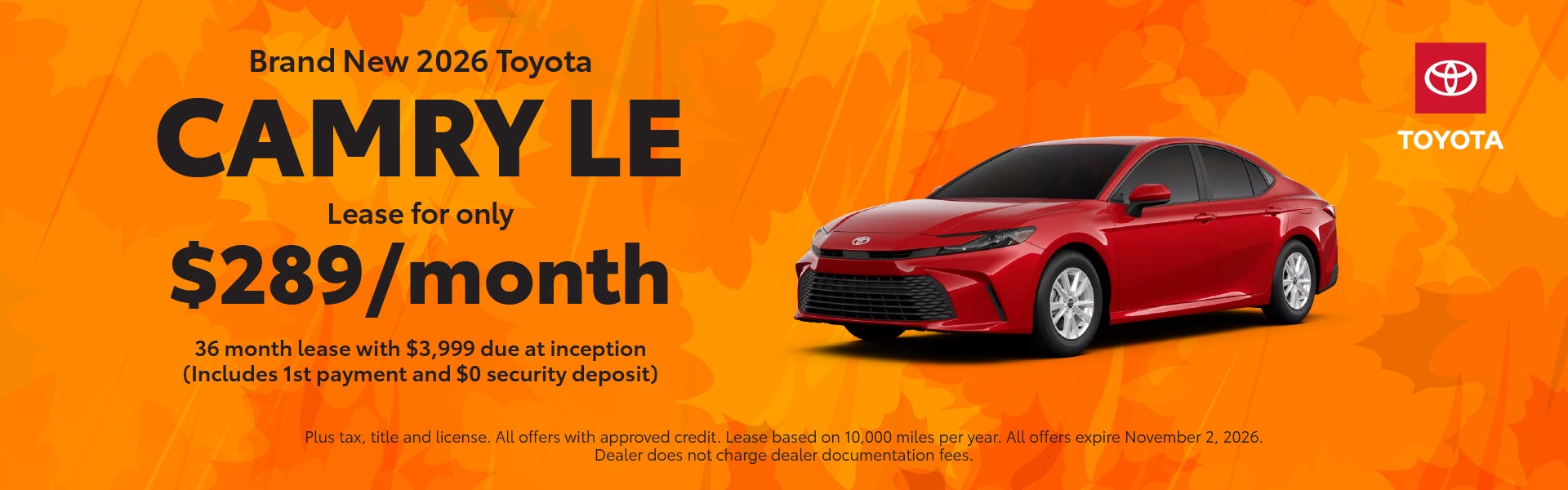 Brand New 2026 Toyota Camry LE