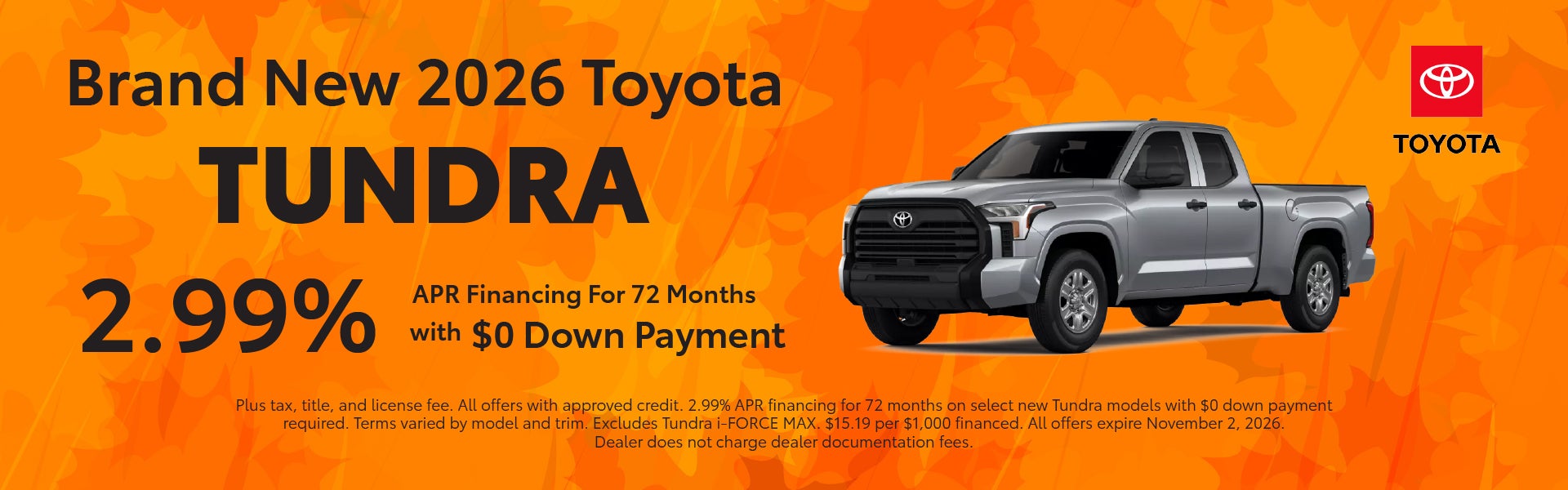 Brand New 2026 Toyota Tundra