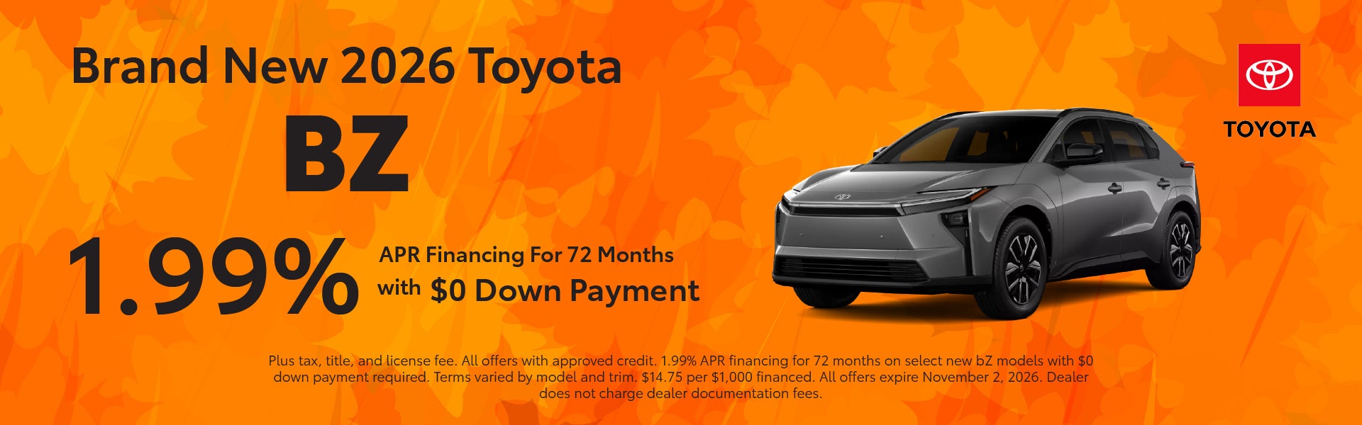 Brand New 2026 Toyota bZ