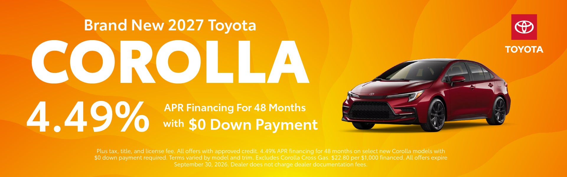Brand New 2027 Toyota Corolla