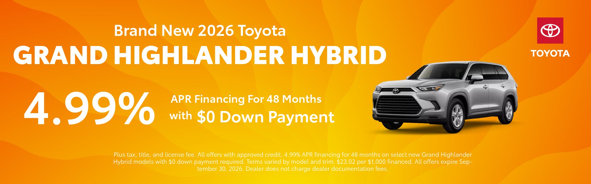 Brand New 2026 Toyota Grand Highlander Hybrid