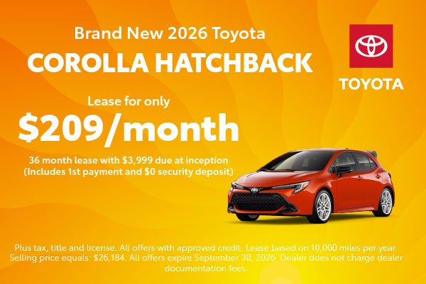 Brand New 2026 Toyota Corolla Hatchback