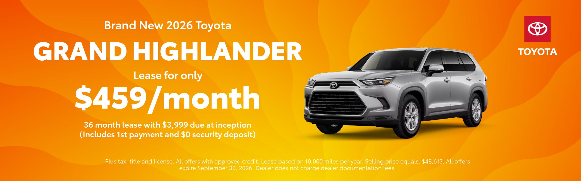 Brand New 2026 Toyota Grand Highlander