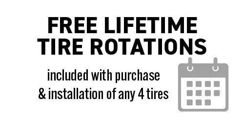 free lifetime tire rotations banner graphic